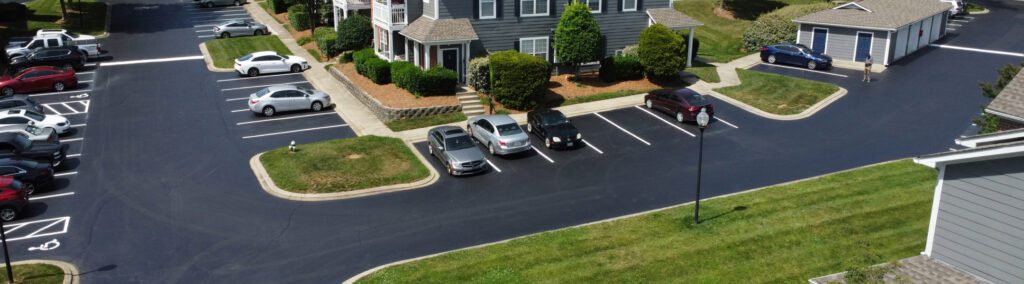 parking lot of an apartment complex