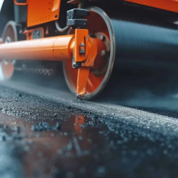 Industrial paving equipment used on major roadway