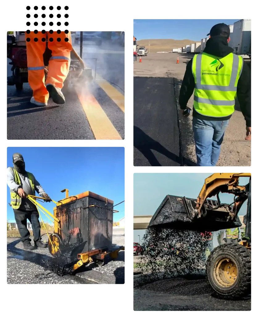another photo collage of what National Pavement Partners has to offer