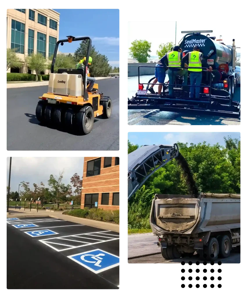 photo collage of what National Pavement Partners has to offer