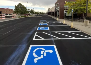National Pavement Partners redid the ADA parking spaces for a local business.