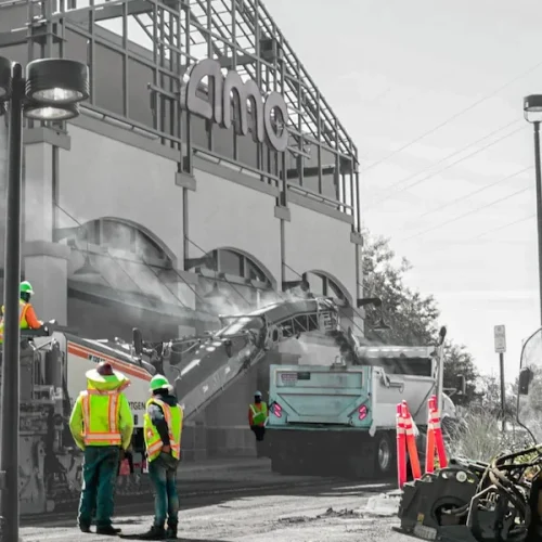 Asphalt Paving Services in front of AMC Theatre