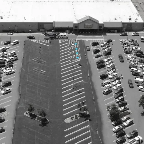 Aerial View After Parking Lot Striping Services