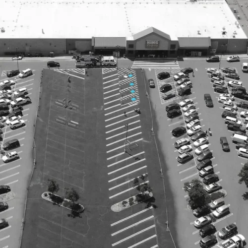 Aerial View After Parking Lot Striping Services