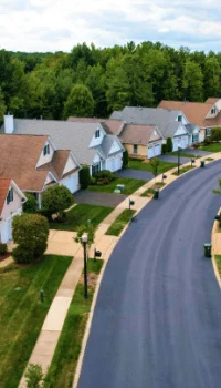 row of houses in a suburb