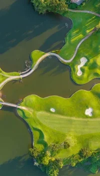 aerial view of a golf course